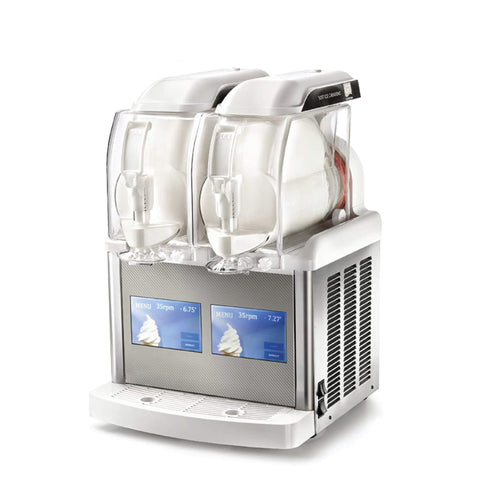 Frozen granita, creams and soft-ice cream dispenser with 2 bowls and touch screen