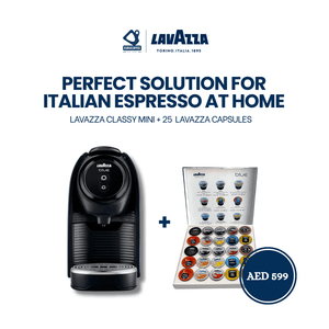 Lavazza Classy Mini Espresso Machine Bundle with 25 Free Capsules - EuroCoffee
