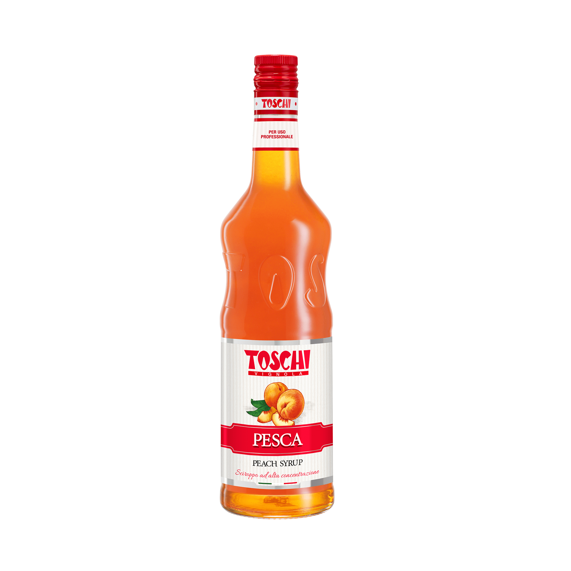Toschi Peach Syrup, 1Ltr - EuroCoffee