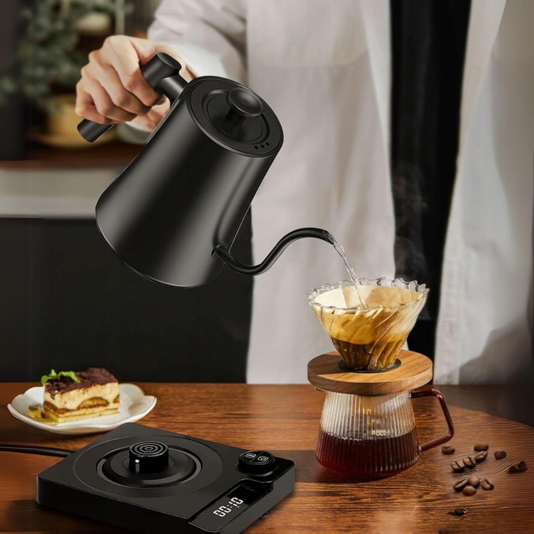 IvyKin Electric Coffee Kettle 1000ml – White / Black – DE-928A - EuroCoffee
