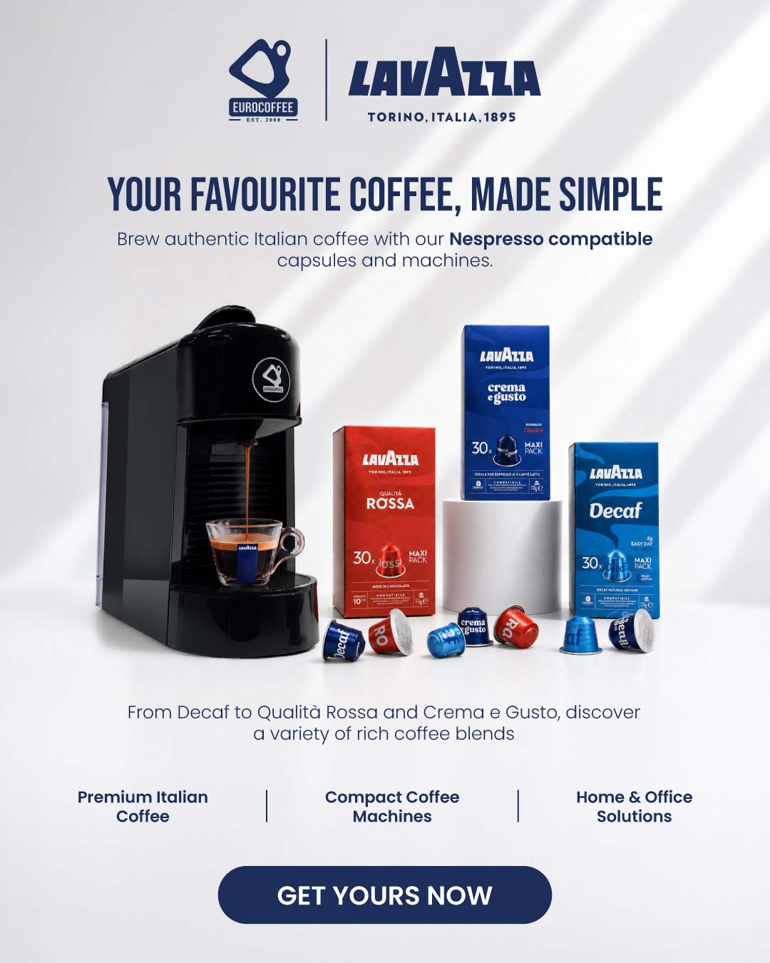 Lavazza Nespresso Compatible Coffee Kits - EuroCoffee