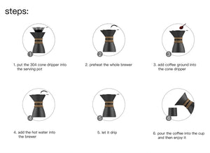 Aurora XS Pour Over Coffee Maker CPC550 - 02A - EuroCoffee