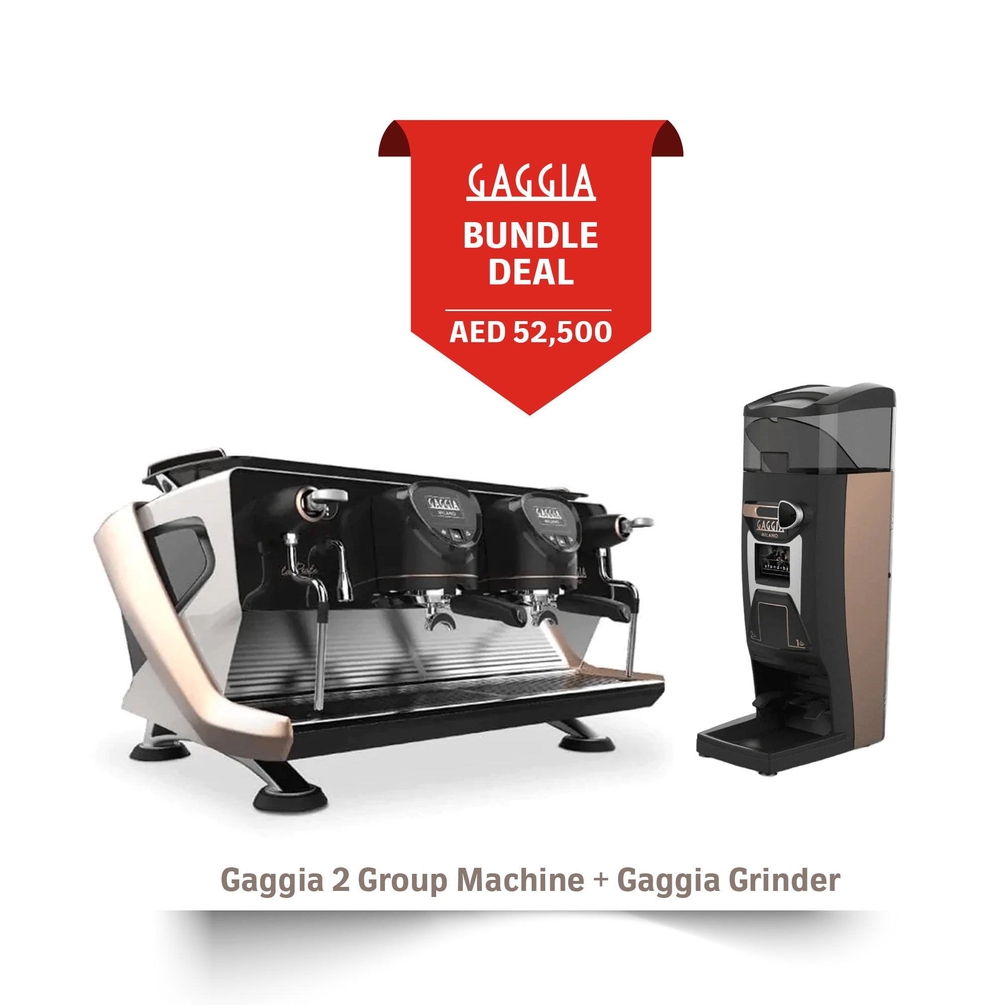 Bundle Offer | GAGGIA MILANO - La Reale 2 Group Espresso Machine + Gaggia G10 Grinder - EuroCoffee