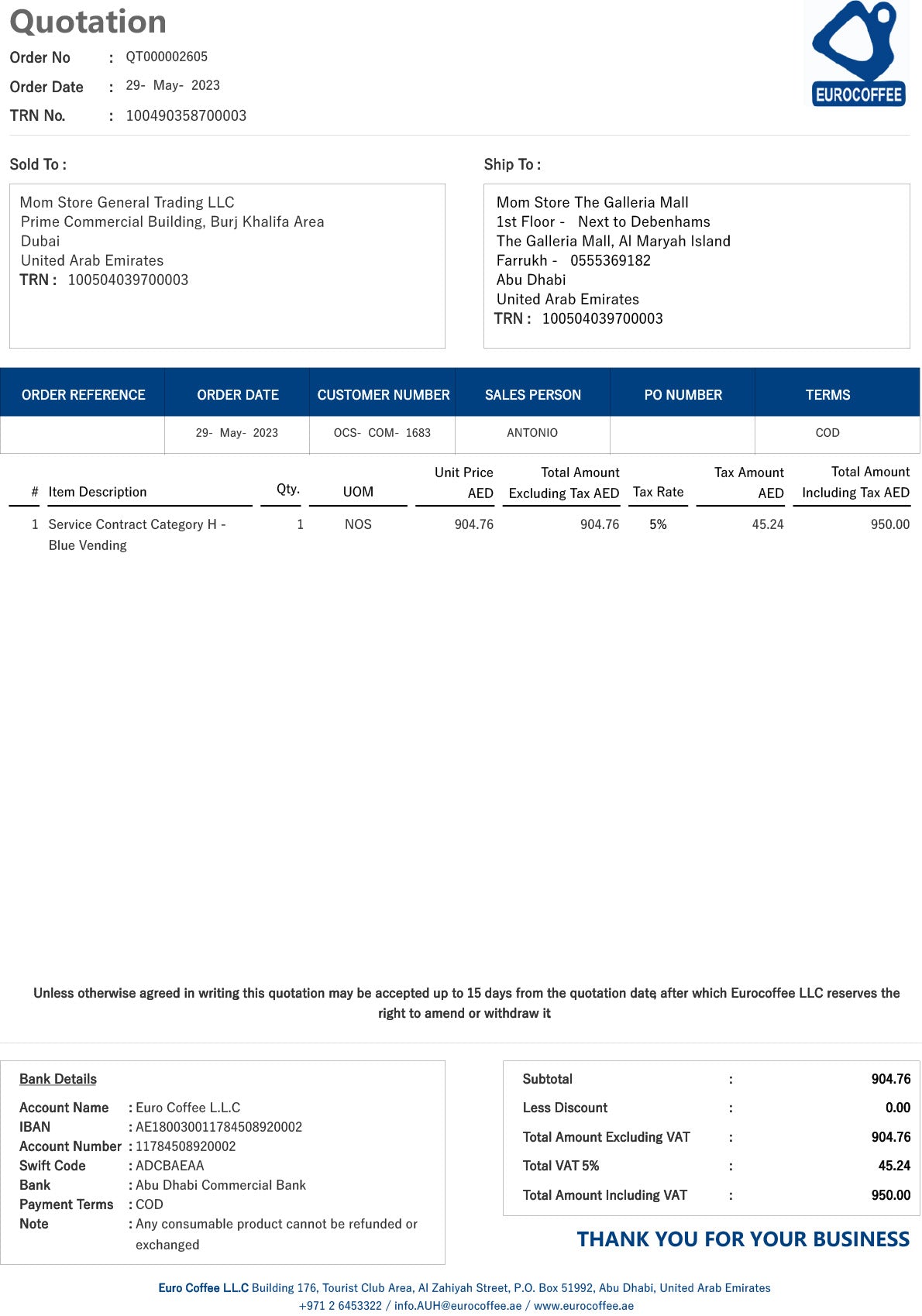 Momstore General Trading PL - EuroCoffee