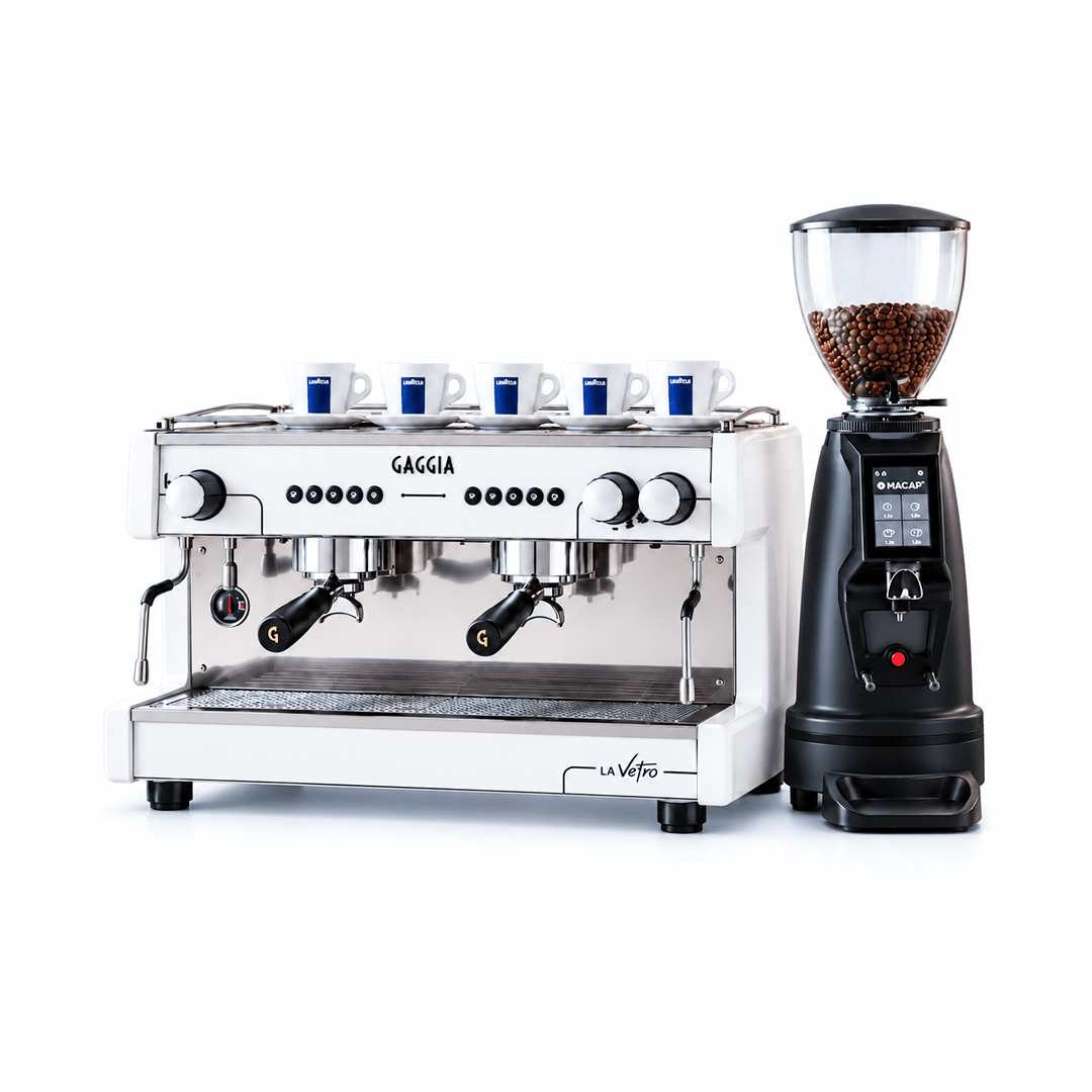 Gaggia Vetro 2 Group Tall Coffee Machine & MACAP MI40 Grinder Bundle - EuroCoffee