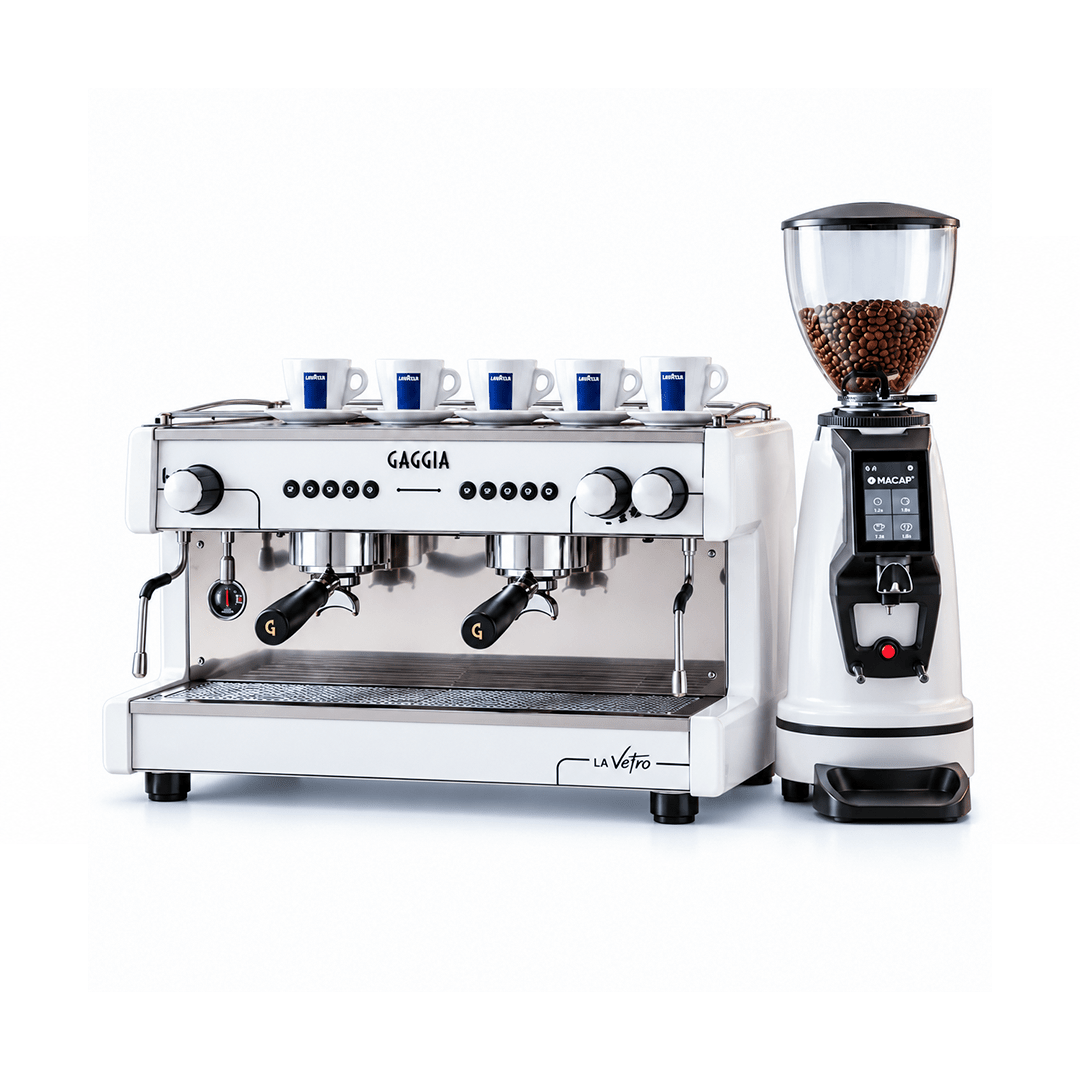 Gaggia Vetro 2 Group Tall Coffee Machine & MACAP MI40 Grinder Bundle - EuroCoffee