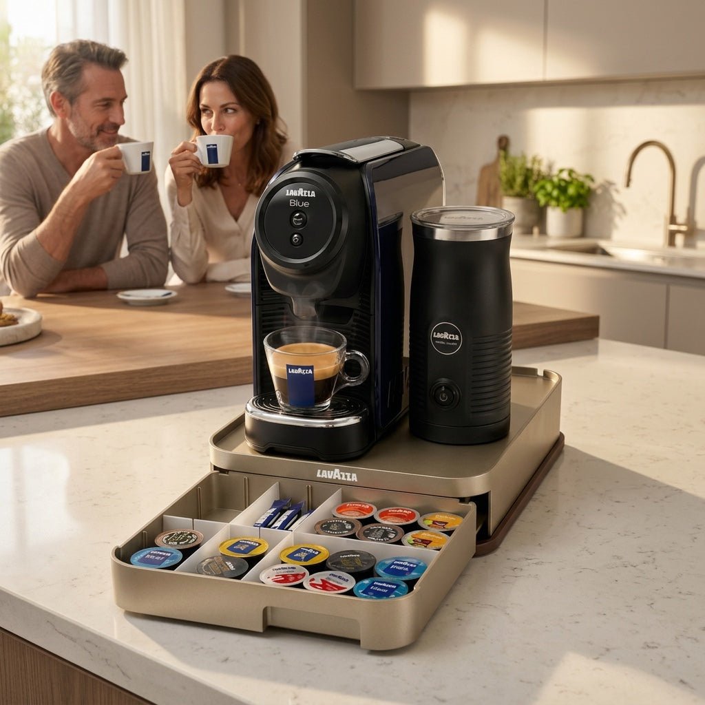 Lavazza Classy Mini LB300 Coffee Bundle – Espresso Machine, Milk Frother & Capsule Tray | Save AED 400 - EuroCoffee