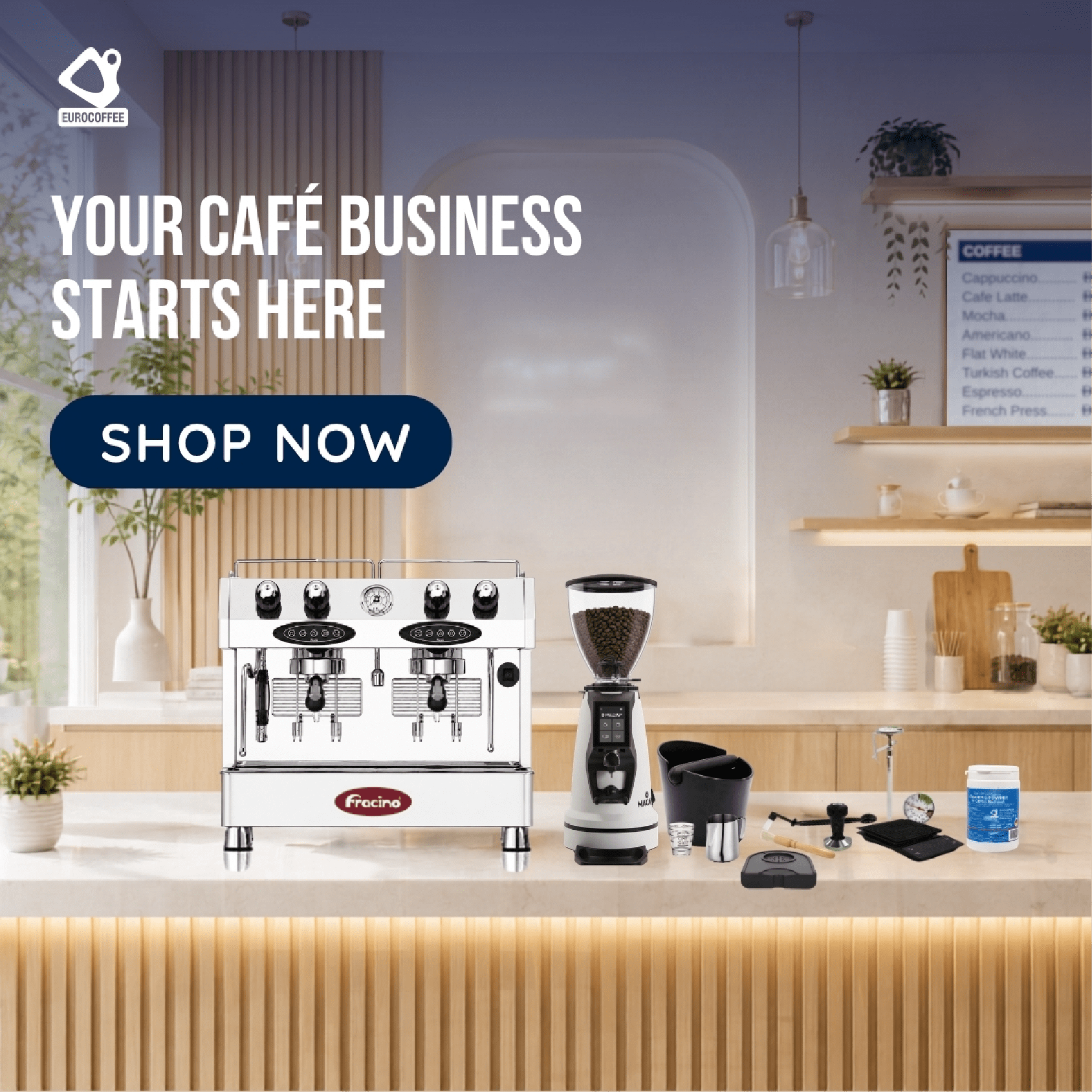 Fracino Two Group Espresso Machine Bundle - EuroCoffee