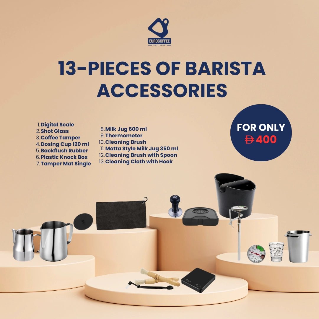 13 Pieces Of Barista Accessories - EuroCoffee