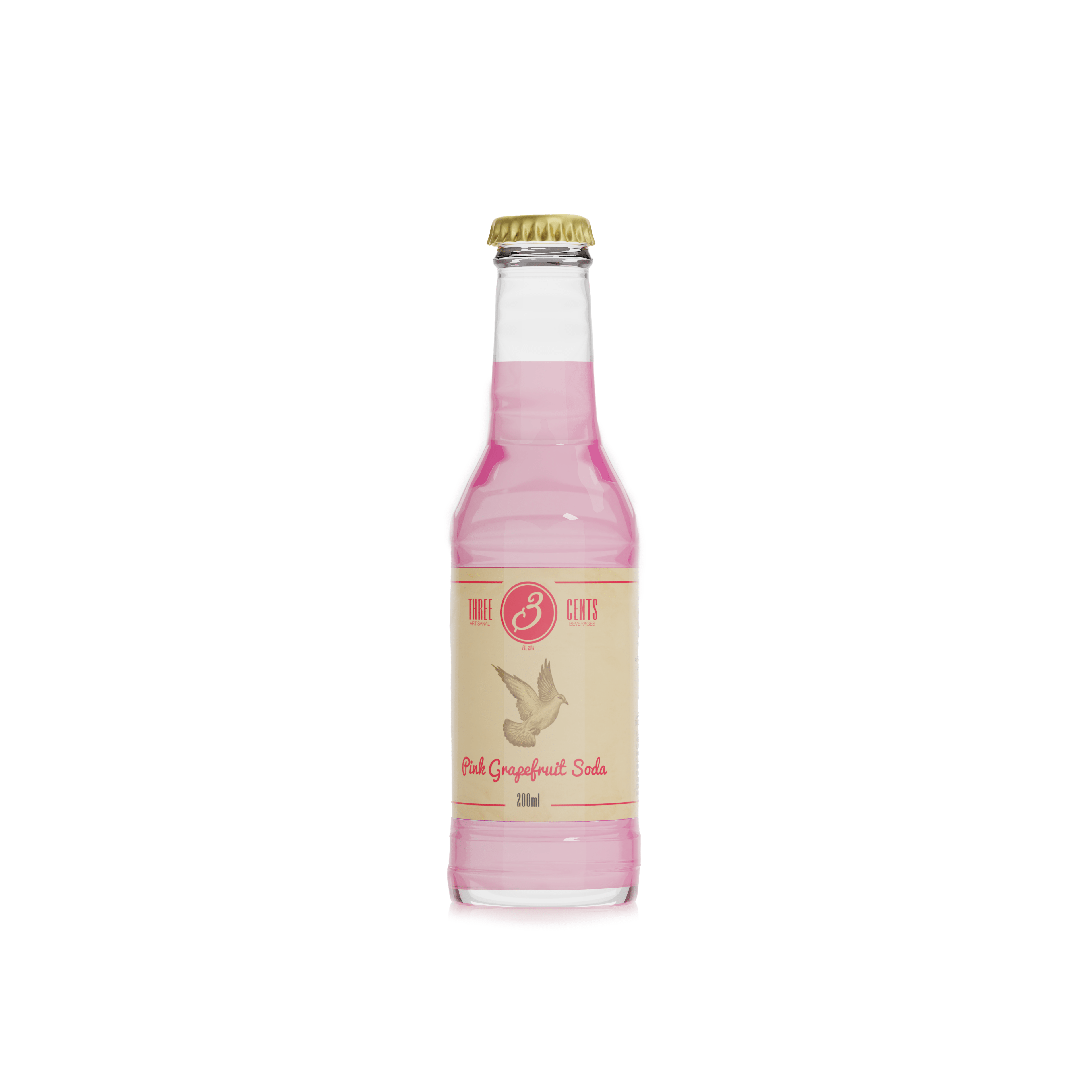 Three Cents Pink Grapefruit Soda - EuroCoffee