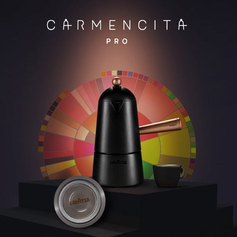Carmencita Pro Moka Pot + Free Espresso Italiano 100% Arabica Ground Coffee