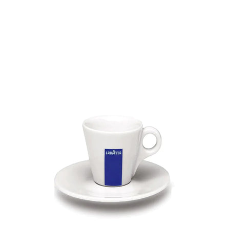 LAVAZZA Ceramic Espresso Cup & Saucer, Blue Classic